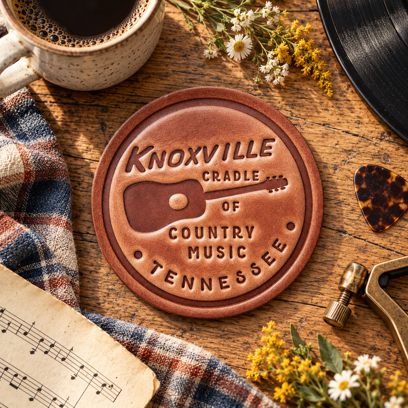 Knoxville Tennessee Leather Coaster