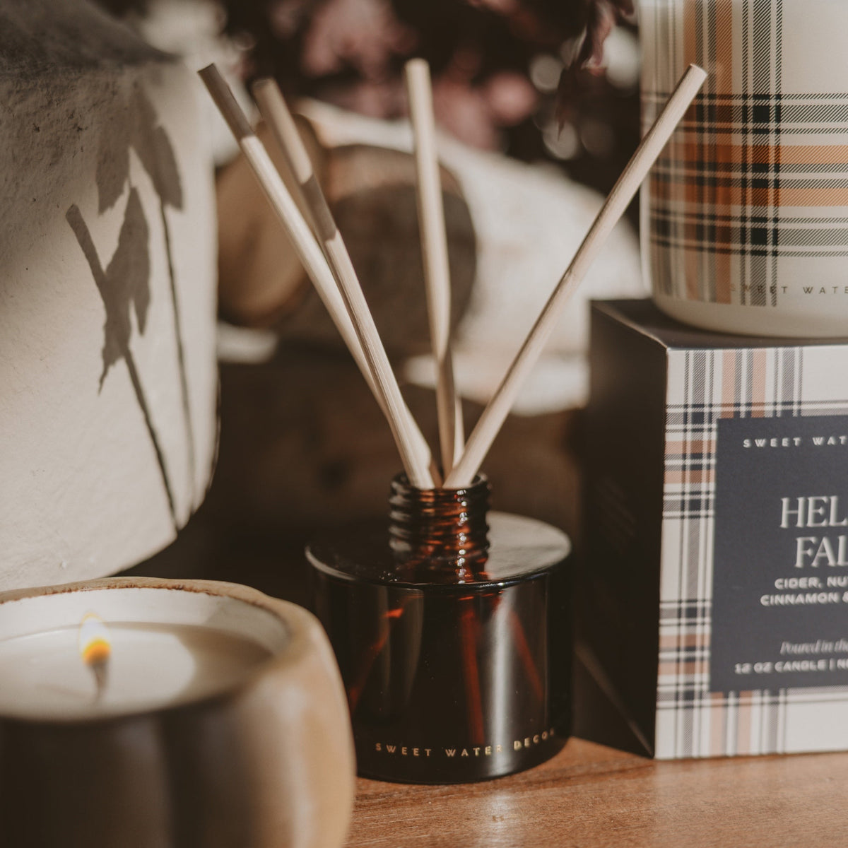 Farmhouse Amber Tinted Glass Jar | Reed Diffuser