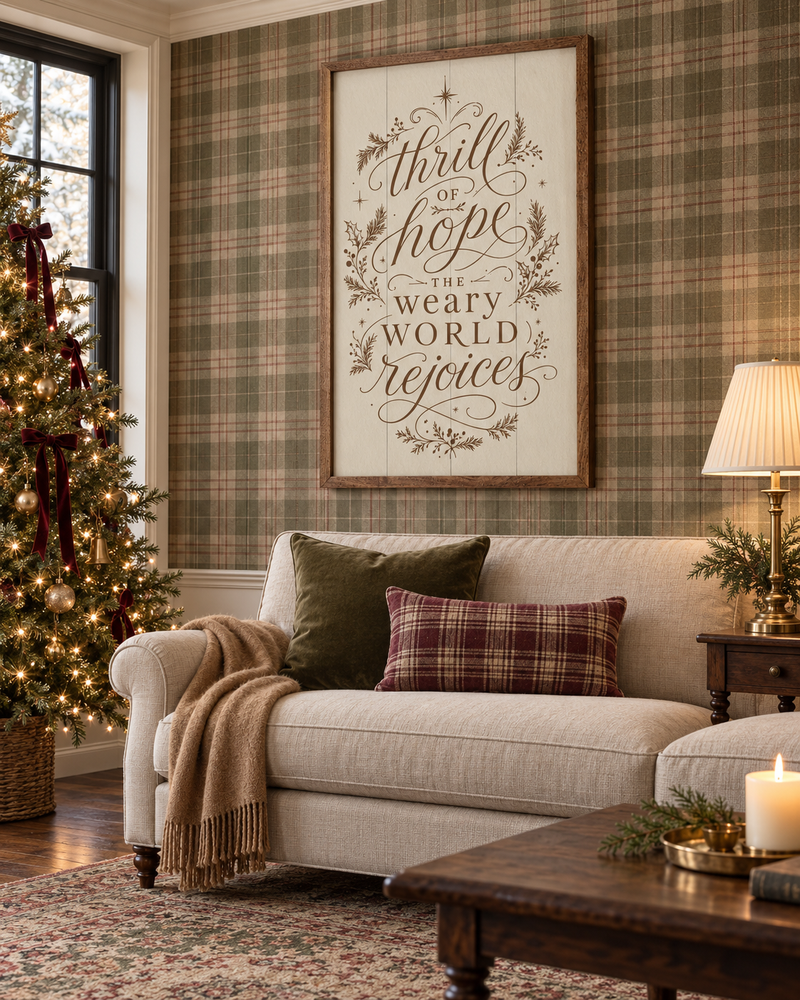 A Thrill Of Hope Typography | Christmas Wall Decor
