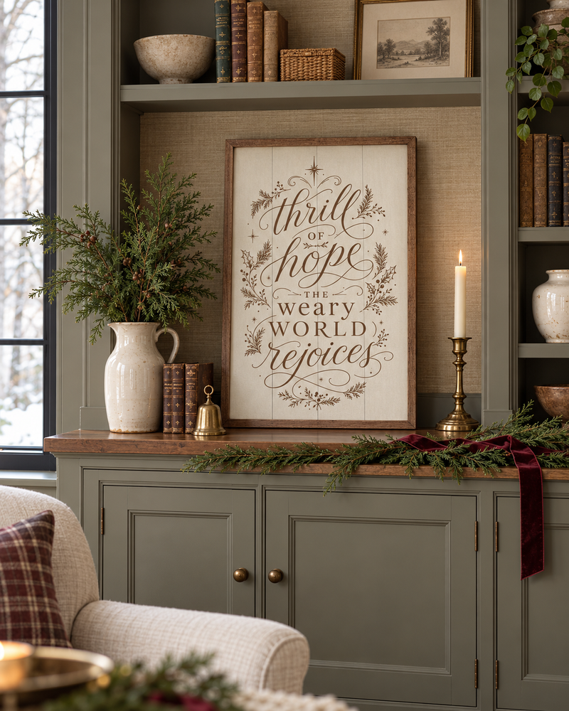 A Thrill Of Hope Typography | Christmas Wall Decor