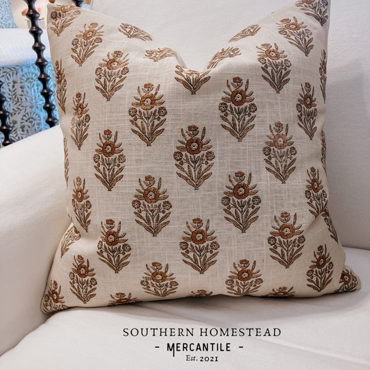Amber Block Print Pillow