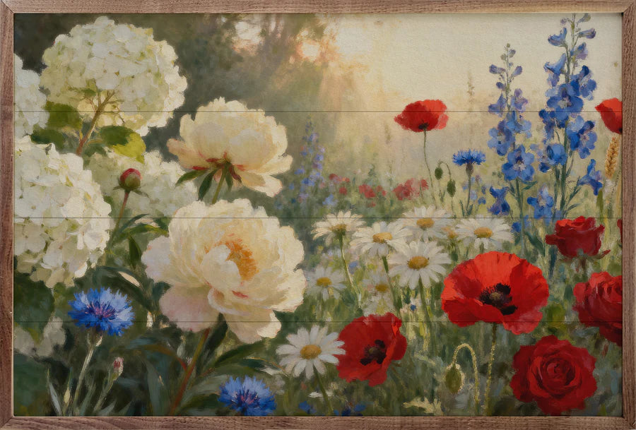 Americana Wildflower Garden – Patriotic Wall Art