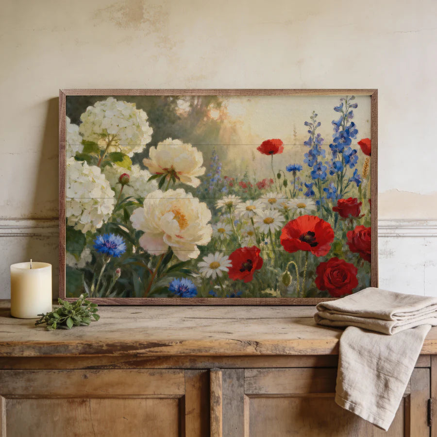 Americana Wildflower Garden – Patriotic Wall Art