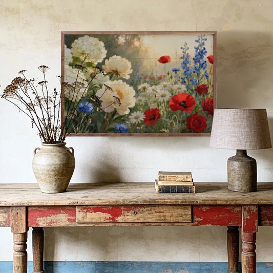Americana Wildflower Garden – Patriotic Wall Art