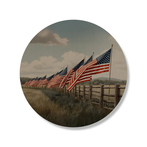 Americana flags in field wall art
