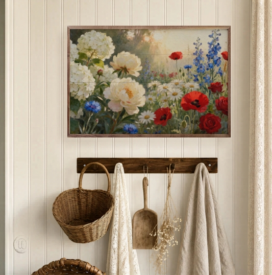 Americana Wildflower Garden – Patriotic Wall Art