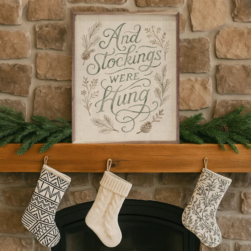 And Stockings Were Hung | Christmas Wall Decor