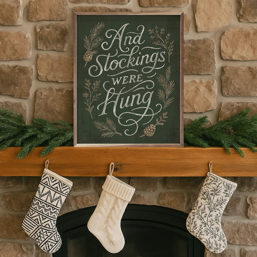 And Stockings Were Hung | Christmas Wall Decor