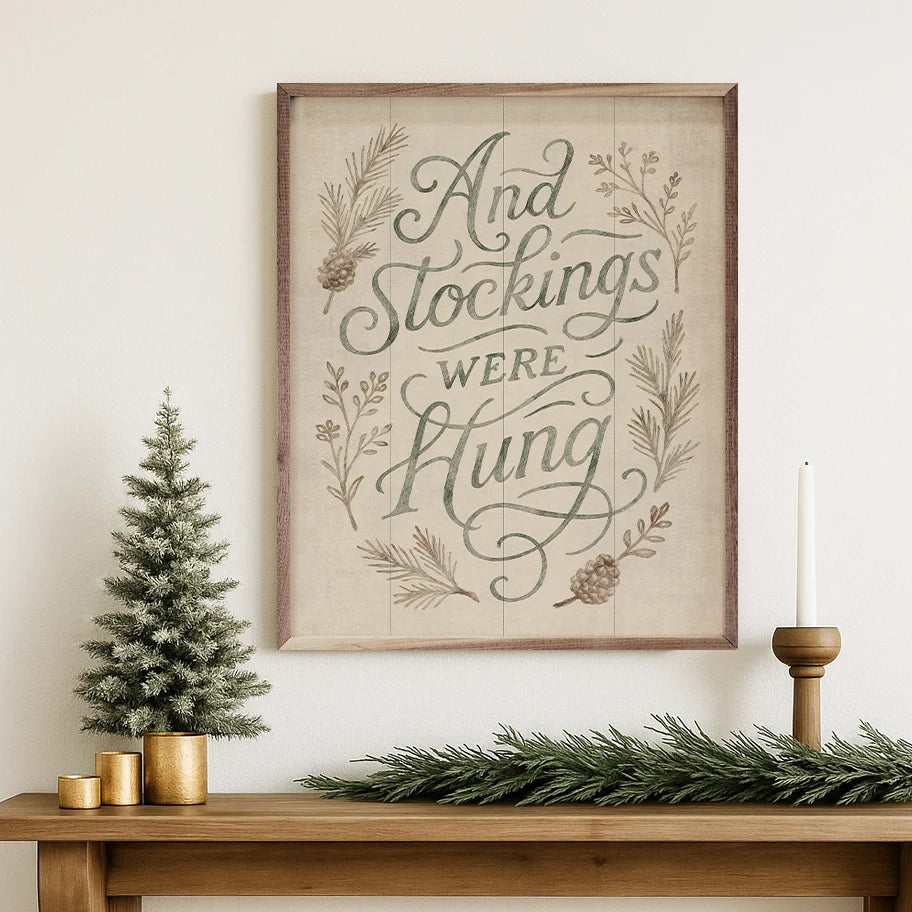And Stockings Were Hung | Christmas Wall Decor
