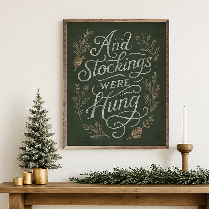 And Stockings Were Hung | Christmas Wall Decor
