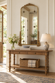 Antique-Style Arched Wall Mirror with Gold Finish Frame