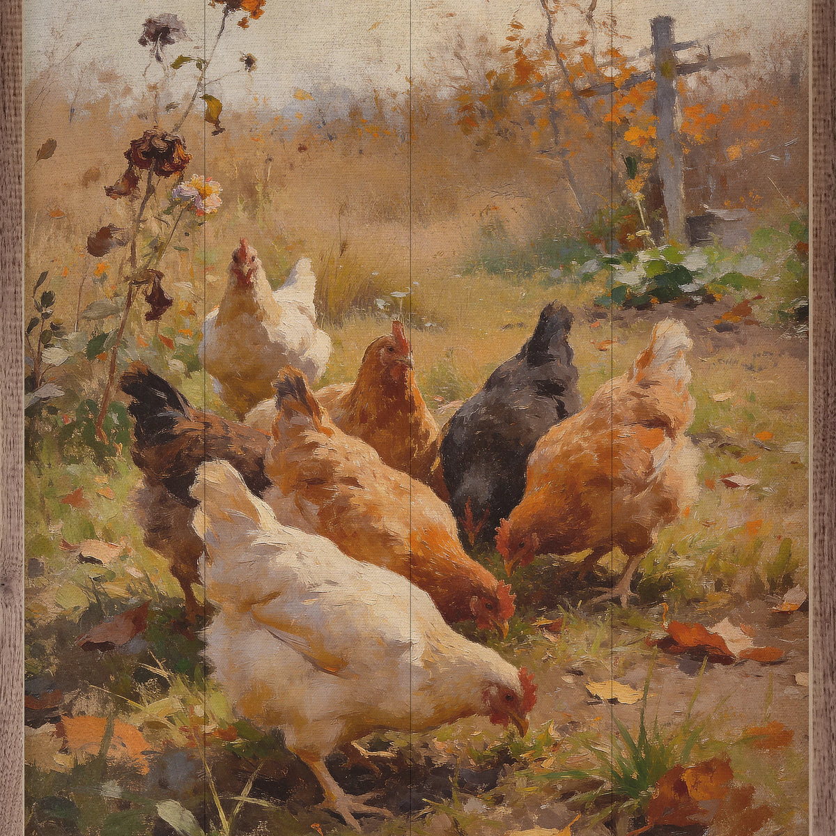 Autumn Chickens Wall Art