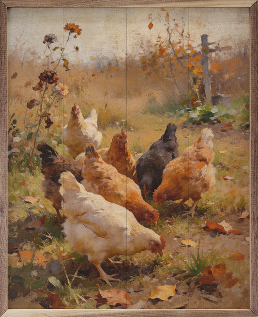 Autumn Chickens Wall Art