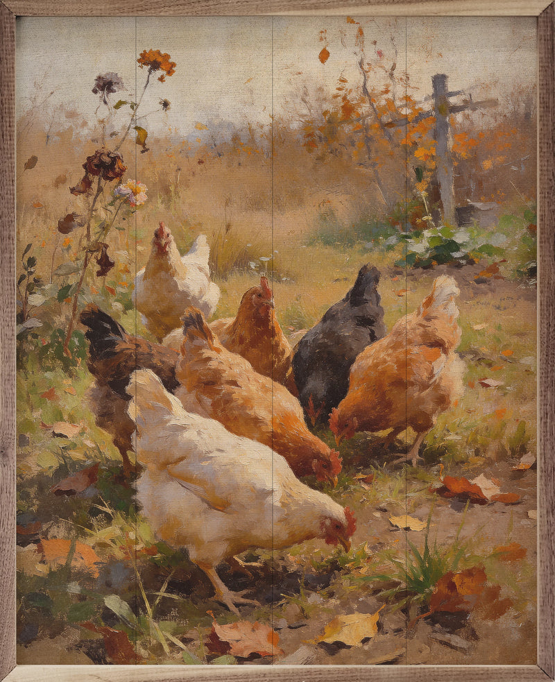 Autumn Chickens Wall Art