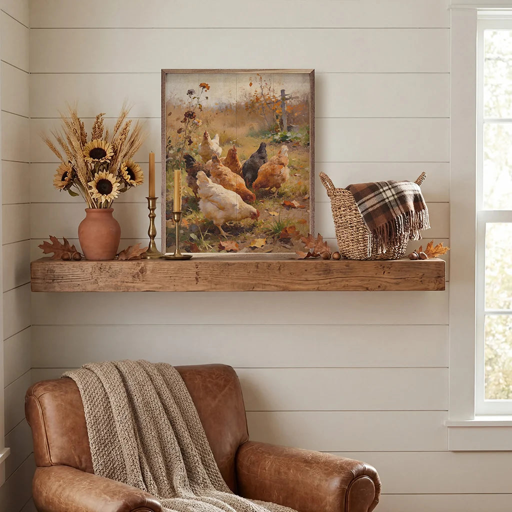 Autumn Chickens Wall Art