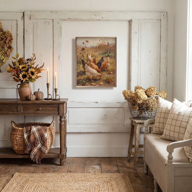 Autumn Chickens Wall Art