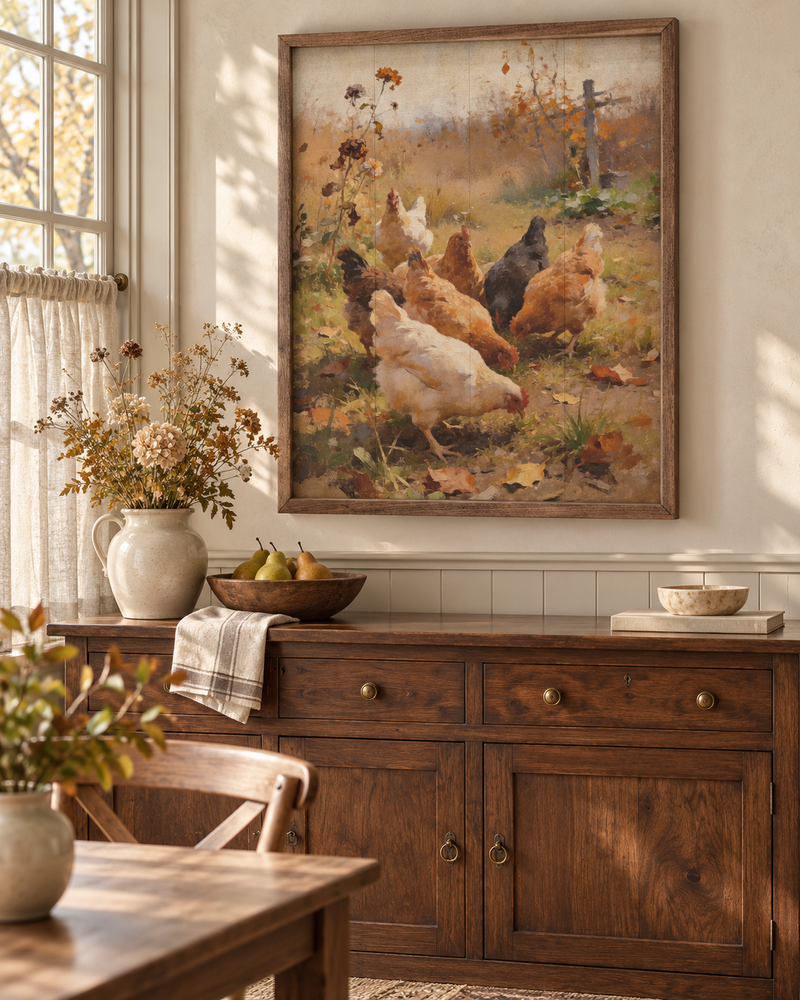 Autumn Chickens Wall Art