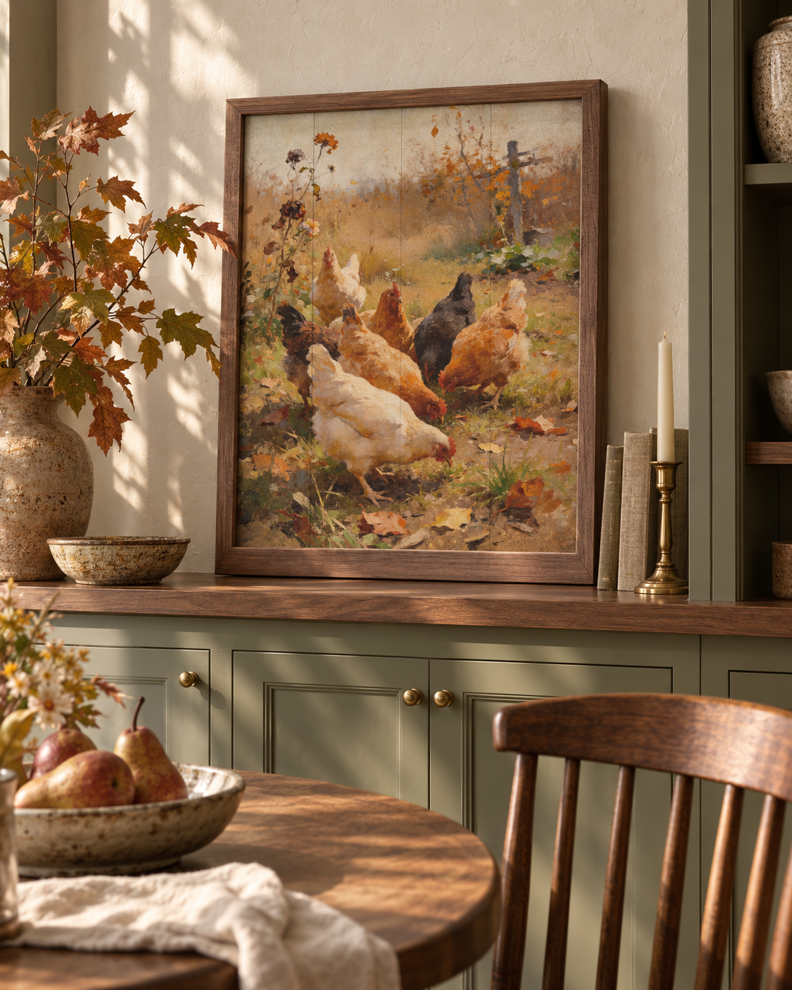 Autumn Chickens Wall Art