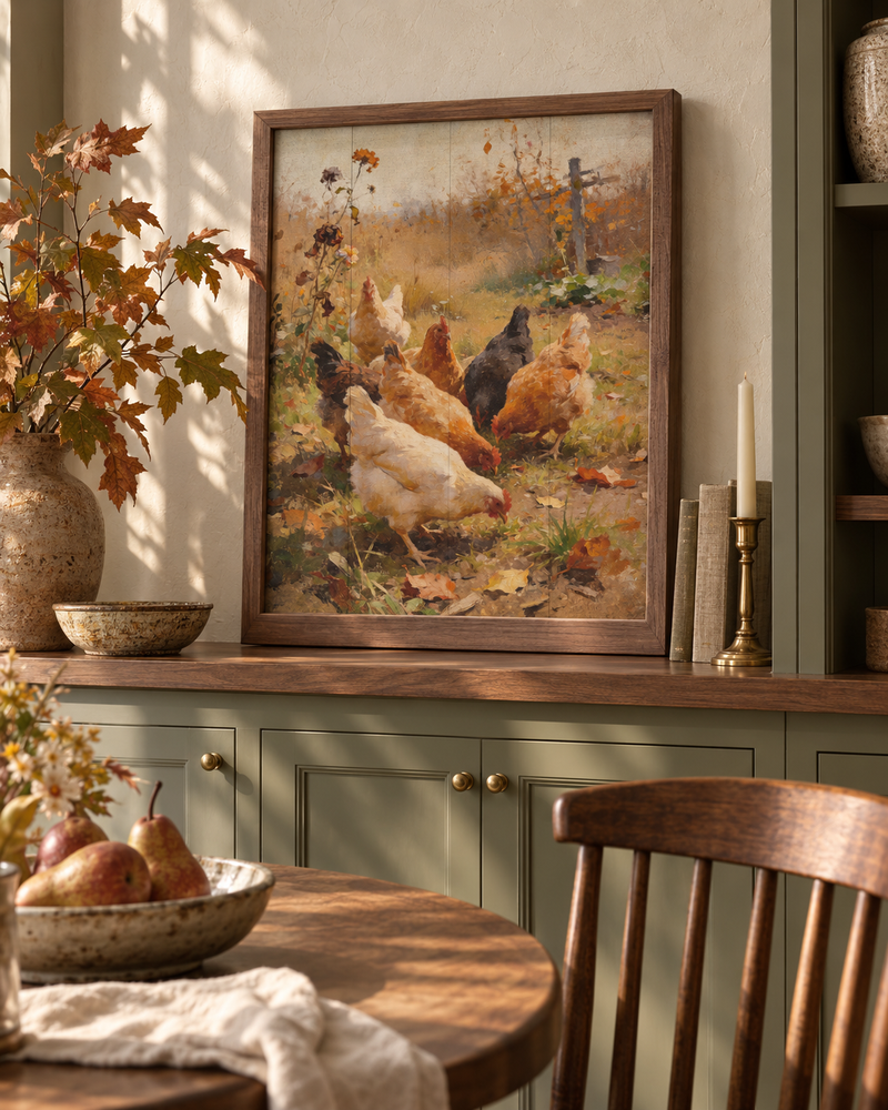 Autumn Chickens Wall Art