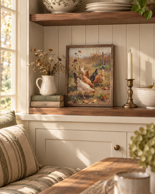 Autumn Chickens Wall Art