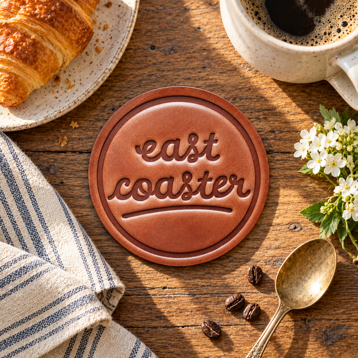 East Coaster Leather Coaster
