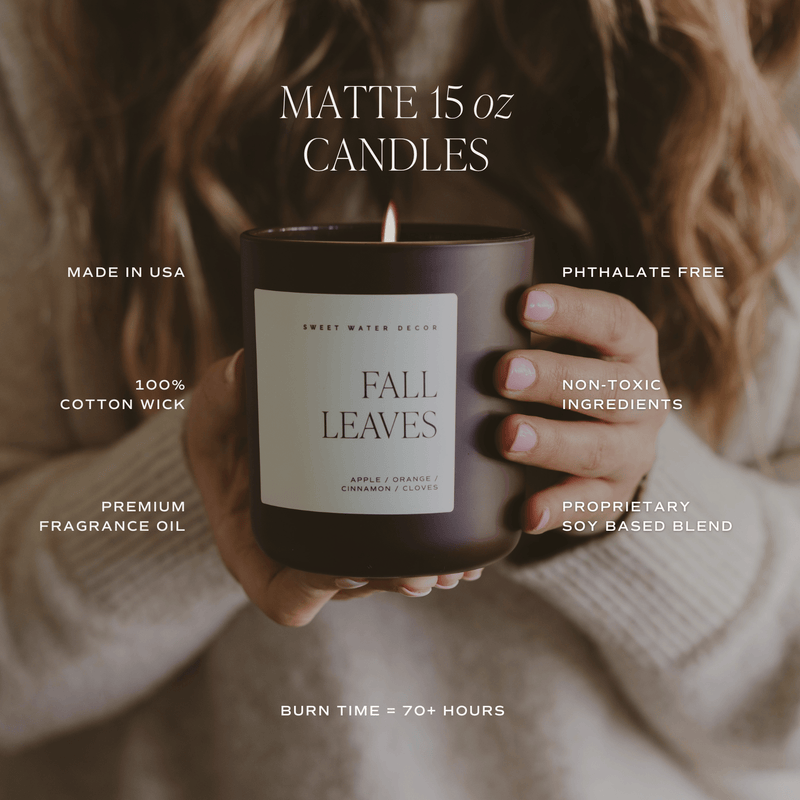 Fall Leaves Soy Candle | Brown Matte Jar