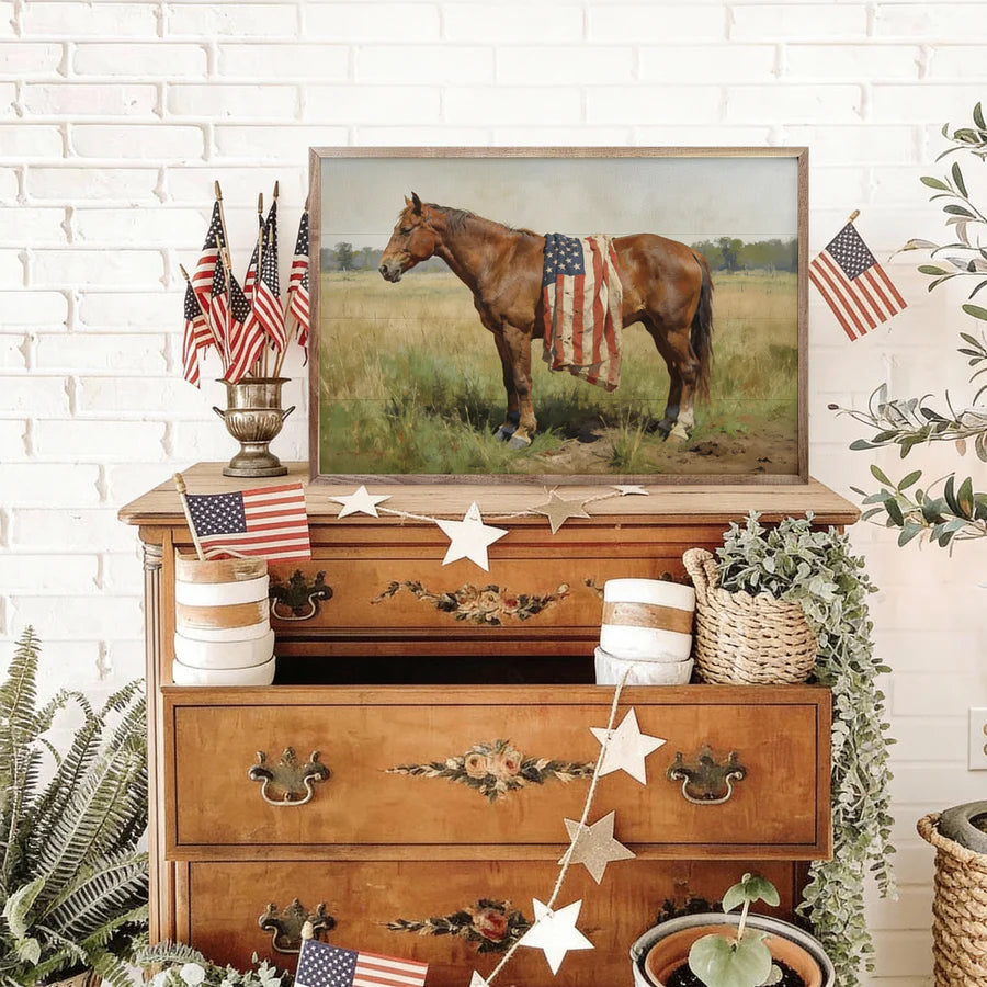 rustic Americana horse wall decor
