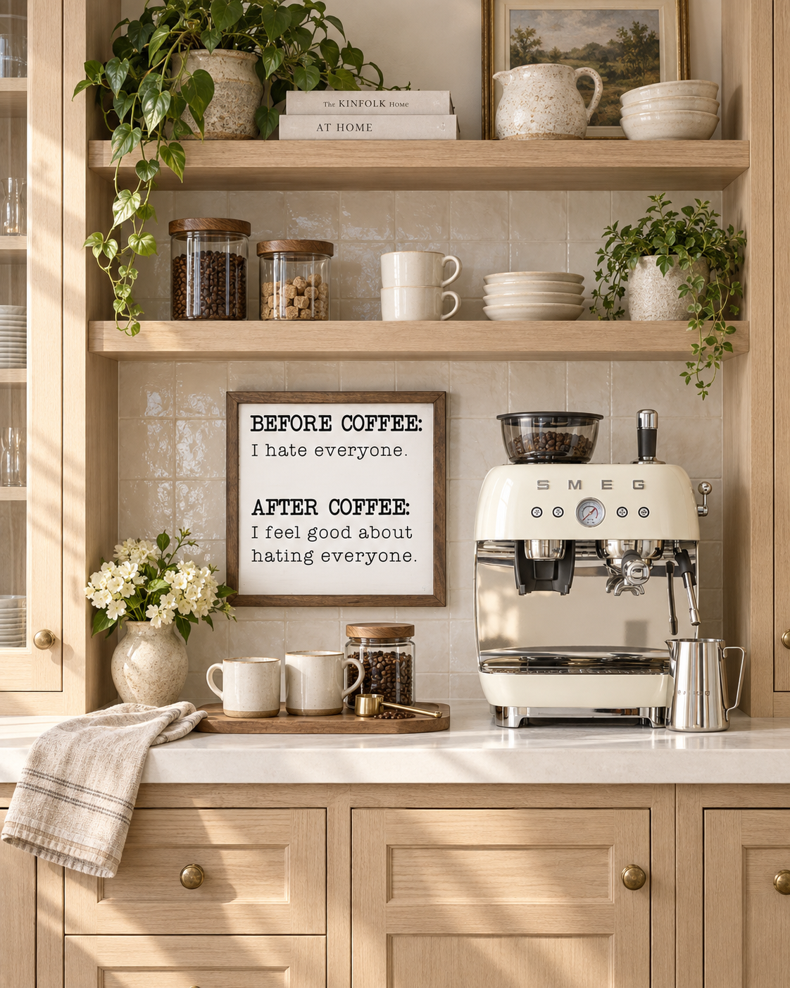Before And After Coffee | Farmhouse Coffee Bar Sign