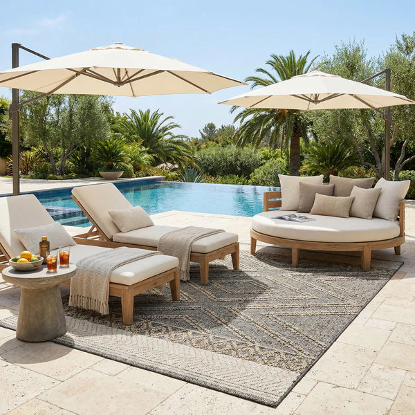 Beige Charcoal Areli Outdoor Area Rug