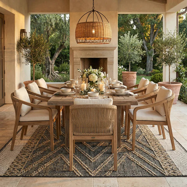 Beige Charcoal Areli Outdoor Area Rug