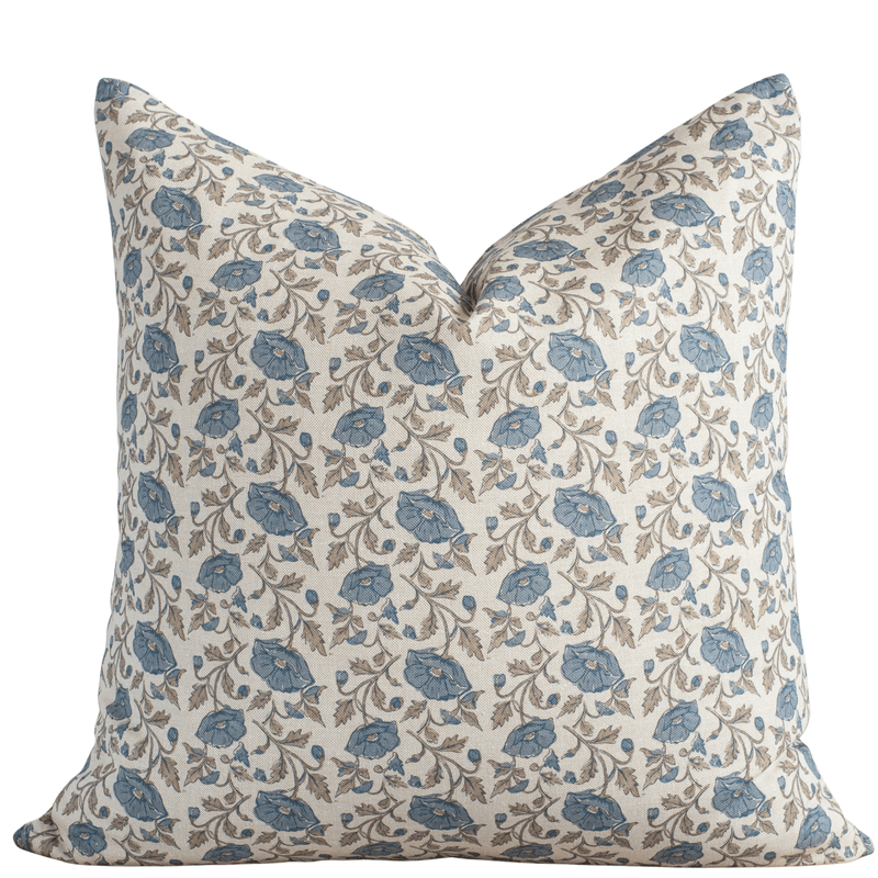 Mabel Blue Floral Pillow Cover