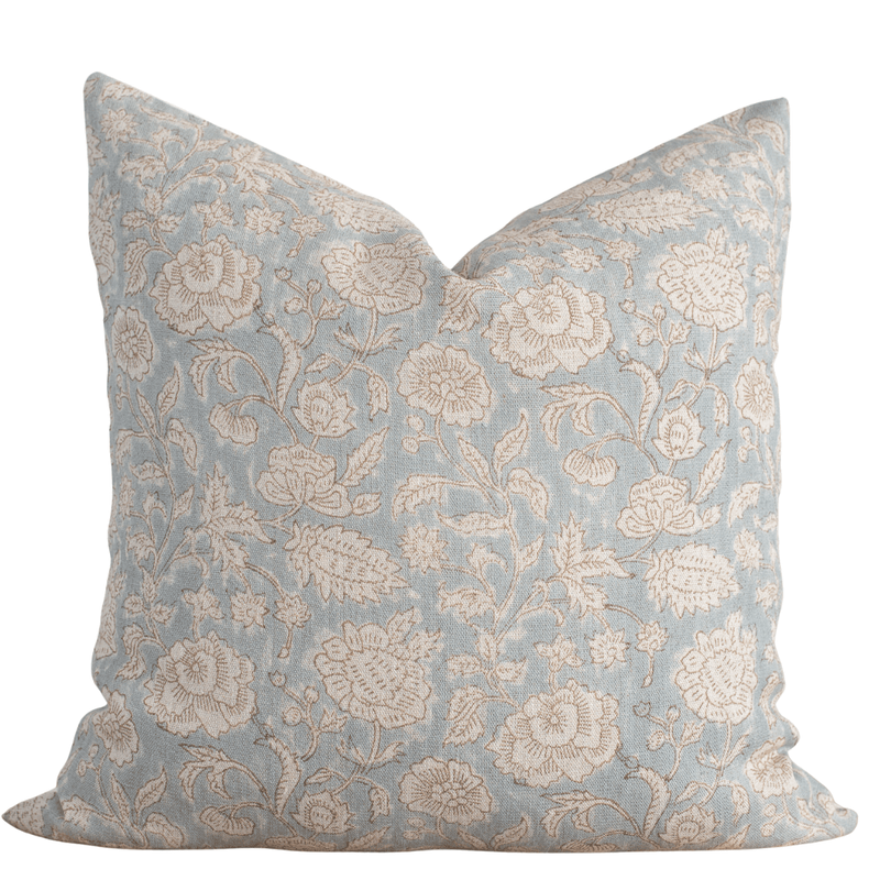 Ivy Floral Block Printed Pillow Cover