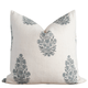Azure Floral Block Printed Pillow Cover
