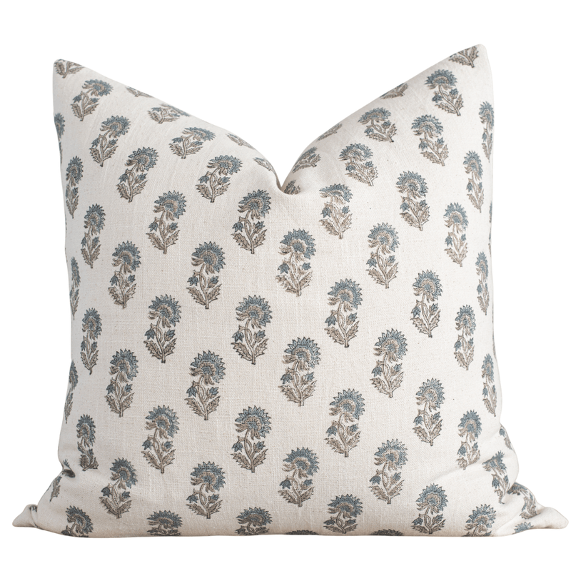 Lark Floral Block Printed Pillow Cover