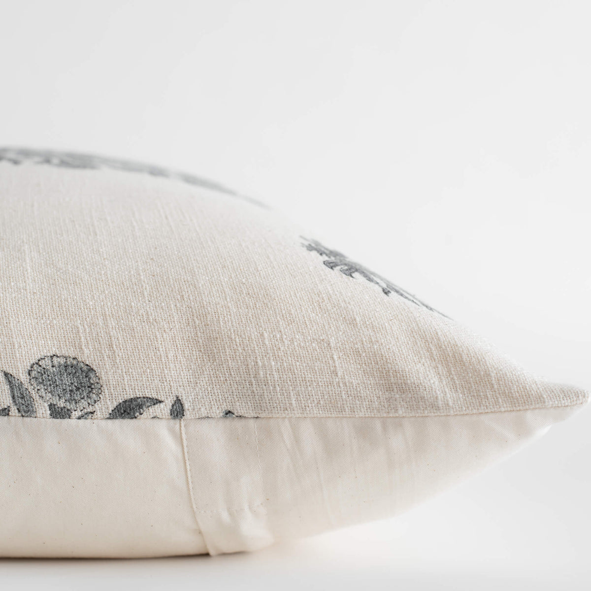 Azure Floral Block Printed Pillow Cover