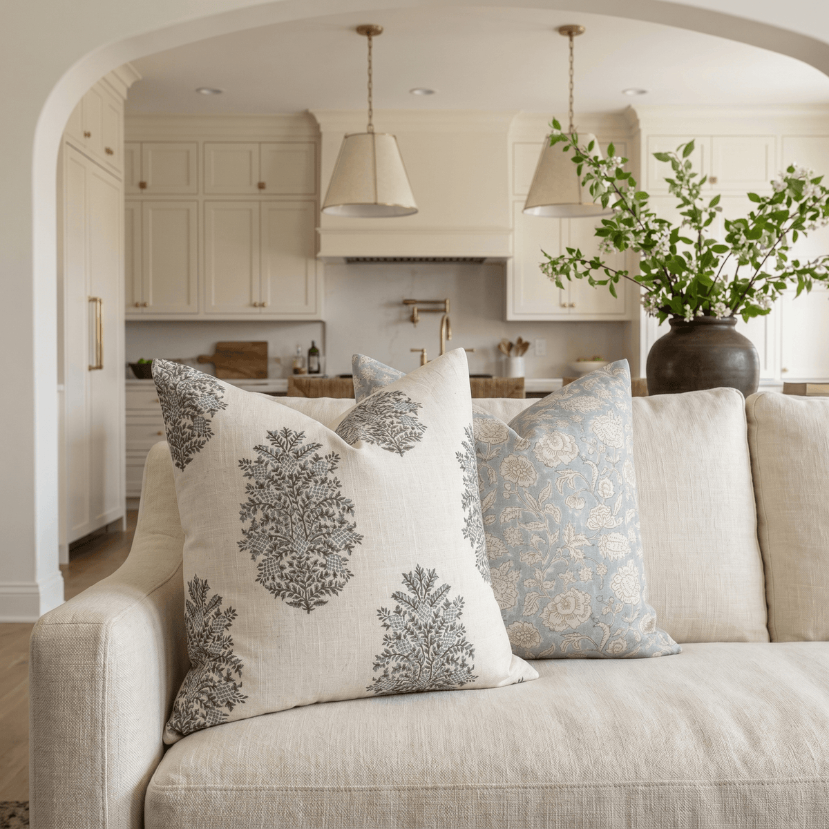 Vanya Floral Block Printed Pillow Cover