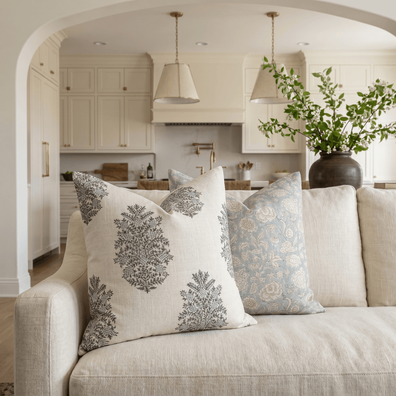 Vanya Floral Block Printed Pillow Cover