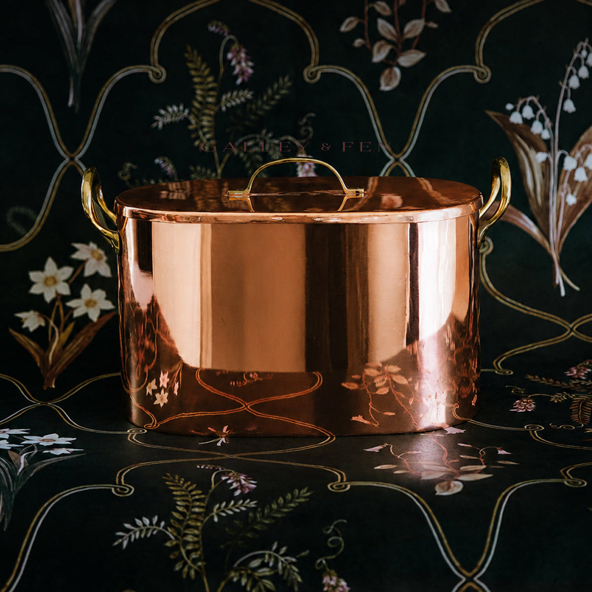Copper Bread Box with Brass Handles