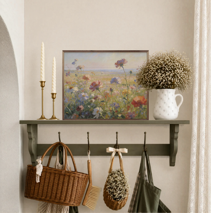 Bright Meadow Bloom Cottage Farmhouse Wall Art