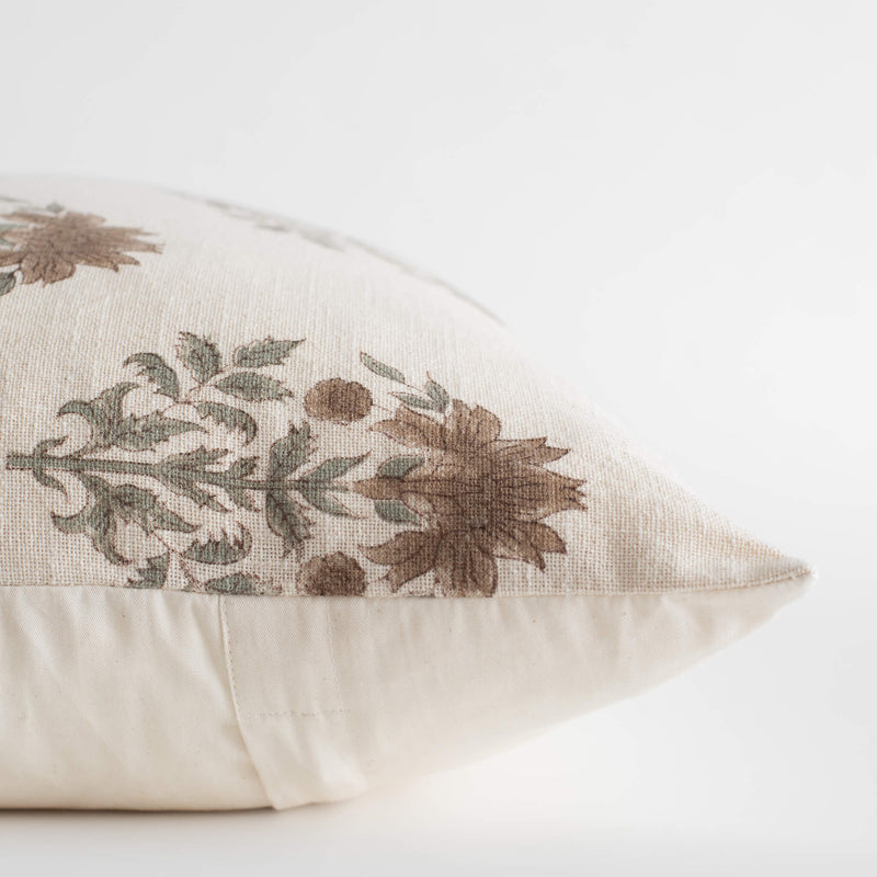 Veda Floral Block Printed Pillow Cover