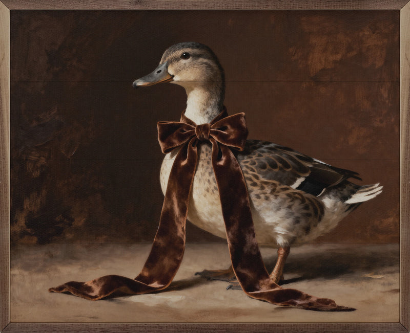 Velvet Bow Small Duck Wall Art