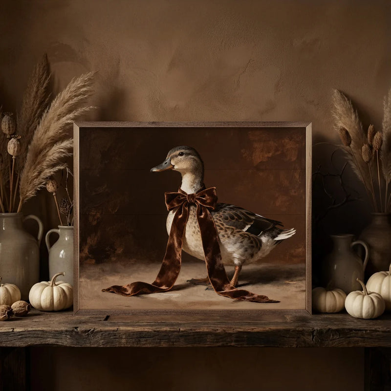 Velvet Bow Small Duck Wall Art