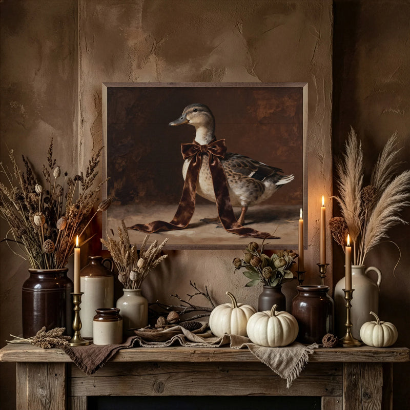 Velvet Bow Small Duck Wall Art