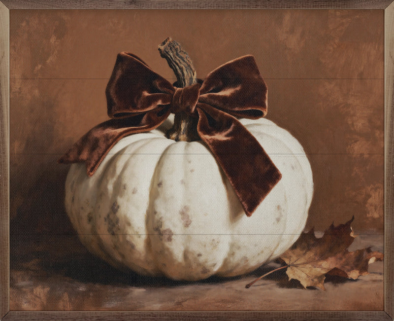 Velvet Bow Pumpkin Wall Art