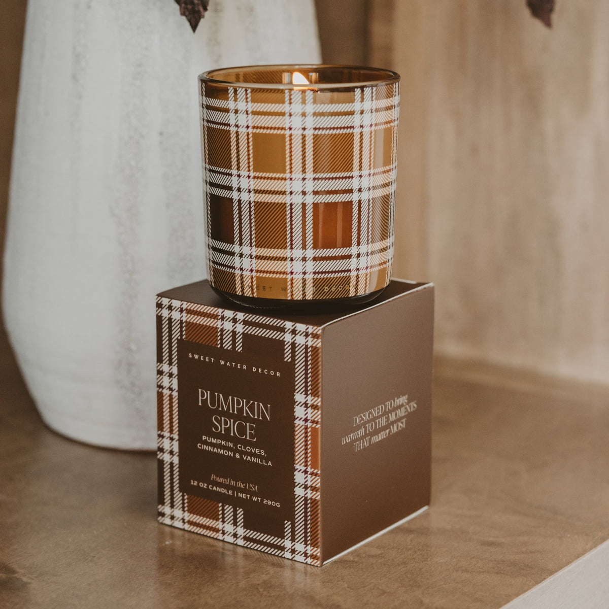 Pumpkin Spice Soy Candle - Boxed Tinted Glass Jar