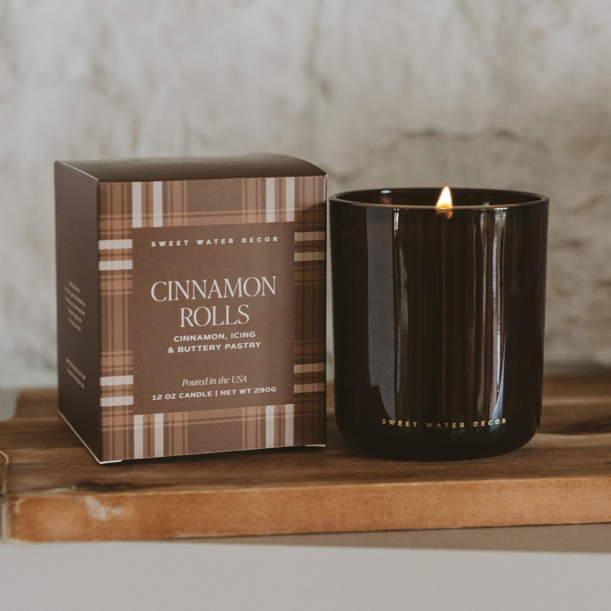 Cinnamon Rolls Soy Candle - Boxed Amber Tinted Glass Jar
