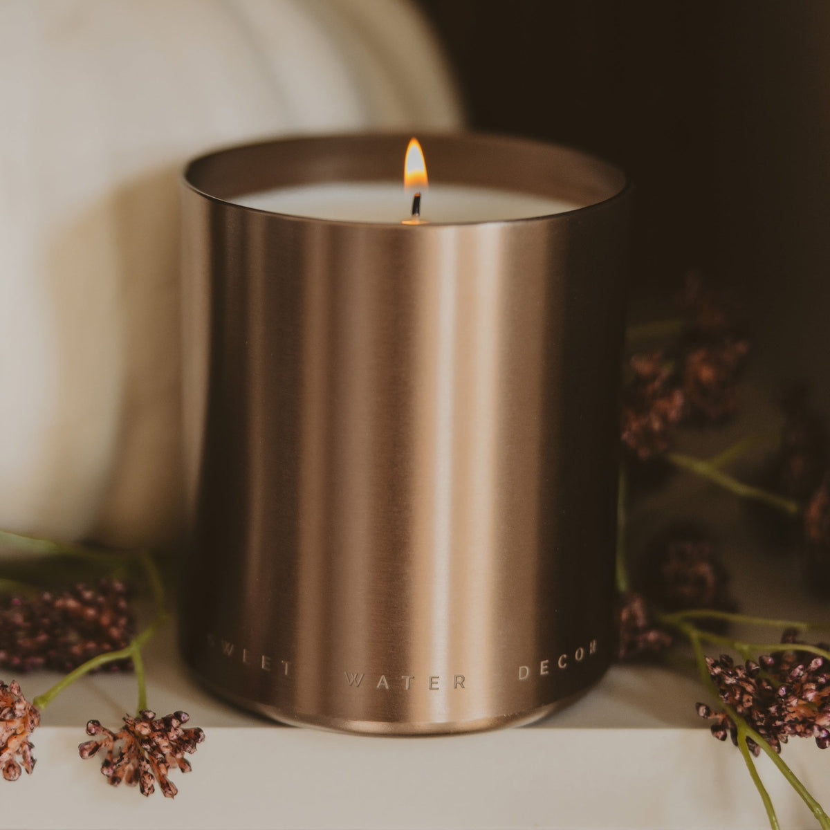 Hello Fall Soy Candle - Bronze Metal Aluminum Jar