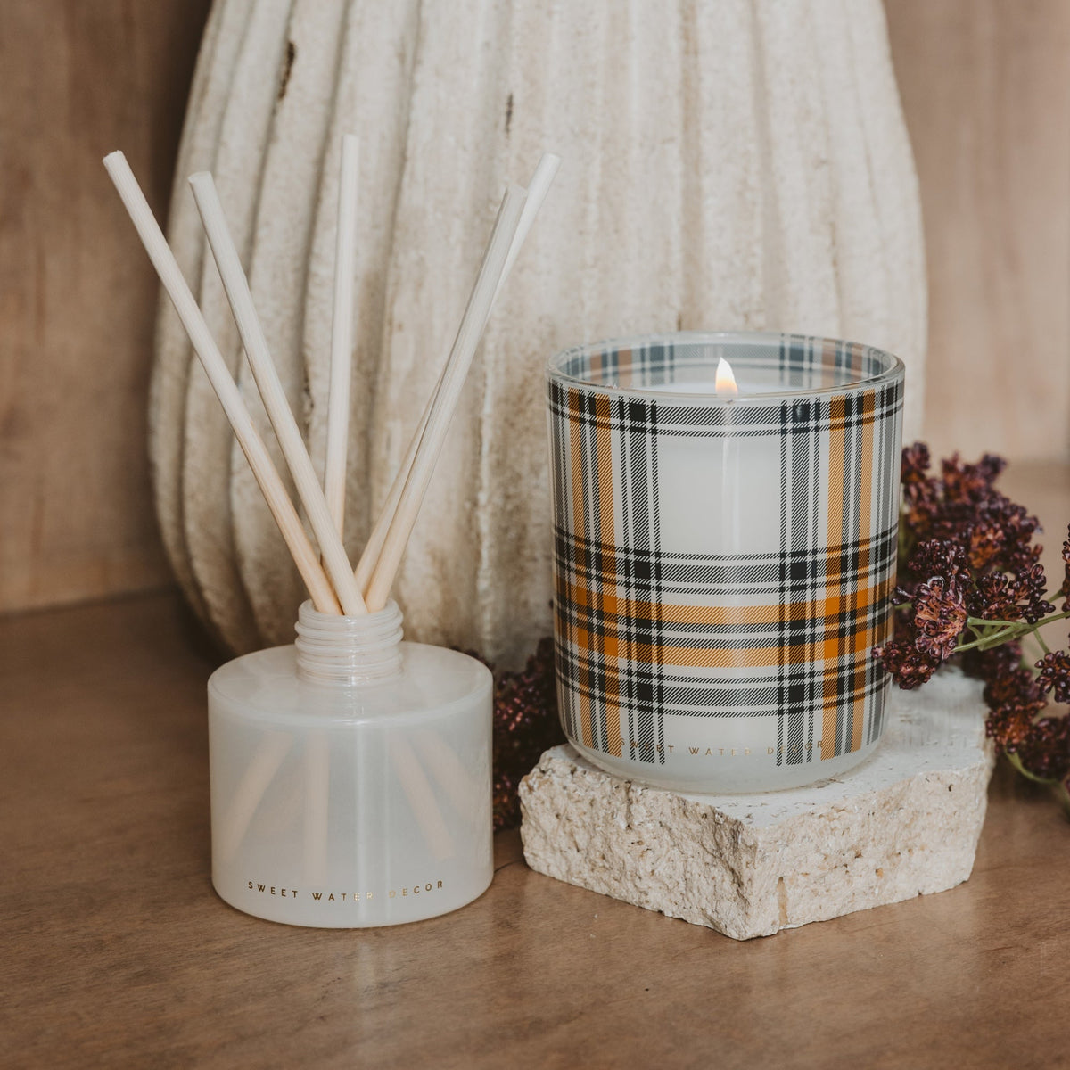 Hello Fall Soy Candle - Boxed Tinted Glass Jar