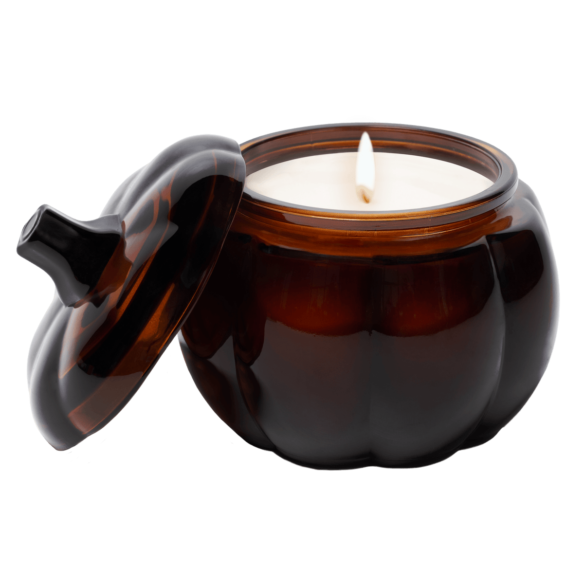 Hello Fall Soy Candle - Amber Glass Pumpkin Jar
