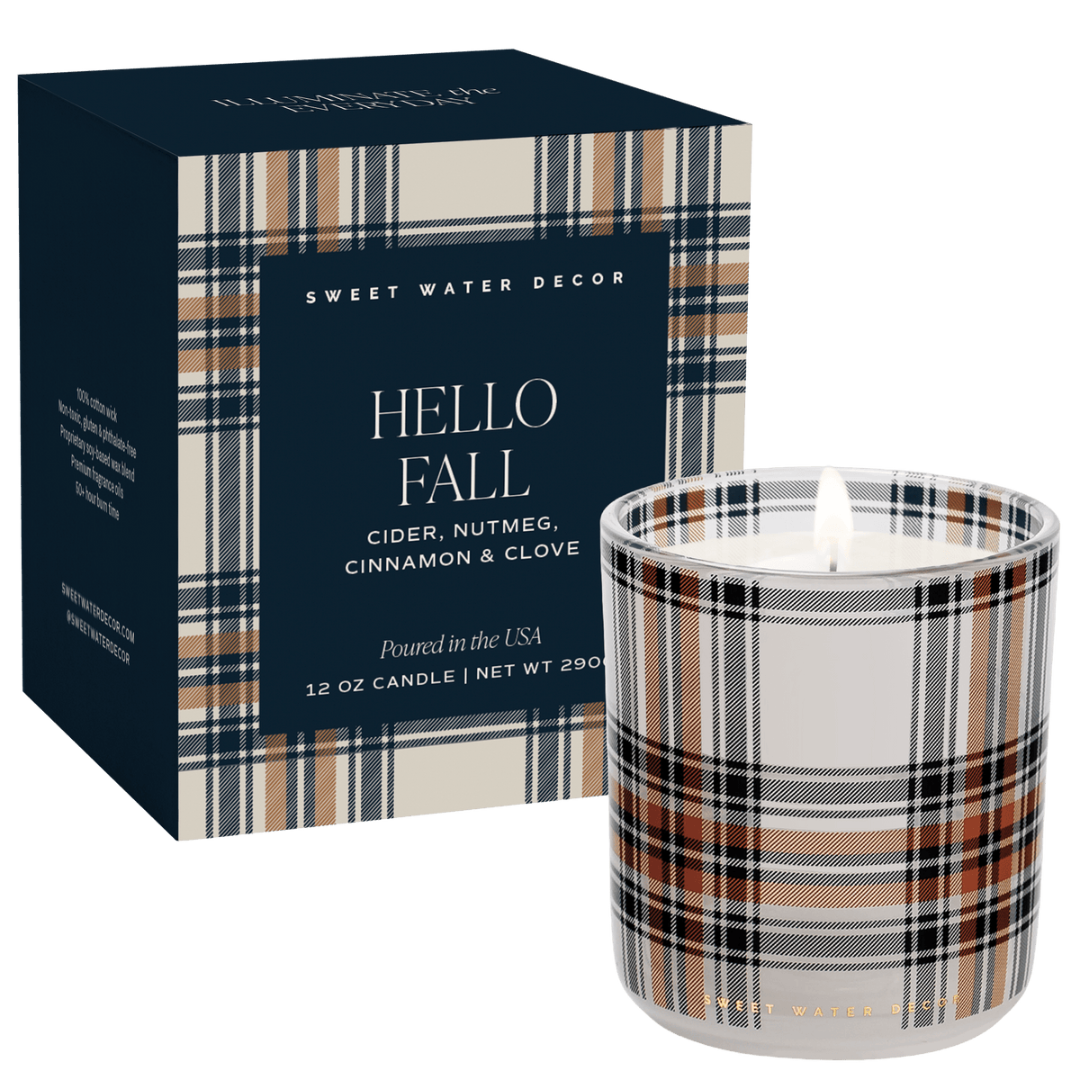 Hello Fall Soy Candle - Boxed Tinted Glass Jar